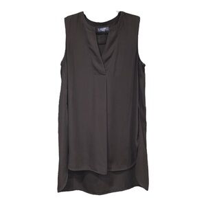 Kaari Blue Polyester Mandarin Collar Sleeveless High-Lo Shirt Size M AR 4